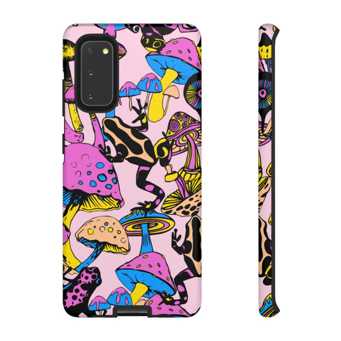 Magic Mushrooms and Frogs Phone Case in Pastel